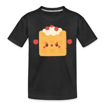 Gaufre mignonne - T-shirt bio Premium Enfant - noir - Devant