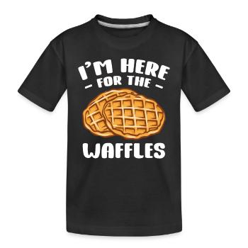 Je suis là pour les gaufres - T-shirt bio Premium Enfant - noir - Devant