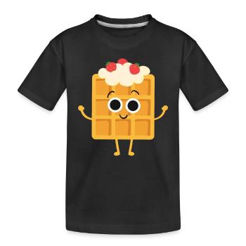 Gaufre Kawaii - T-shirt bio Premium Enfant - noir - Devant