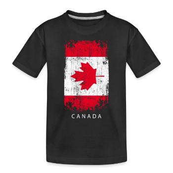 Souvenir avec le drapeau du pays du Canada - T-shirt bio Premium Enfant - noir - Devant
