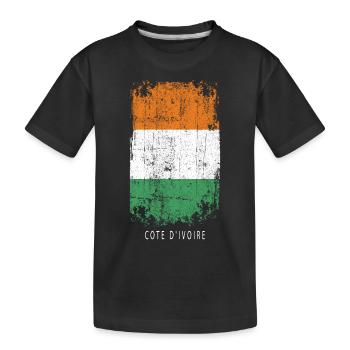 Souvenir avec le drapeau de la Côte d’Ivoire - T-shirt bio Premium Enfant - noir - Devant