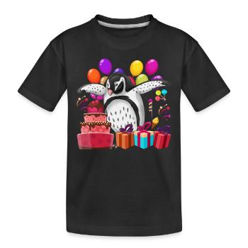 Antarktis Tier Geburtstagsfeier Geschenk Pinguin - Kinder Premium Bio T-Shirt - Schwarz - Vorne