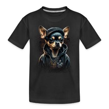 Chihuahua | Chien Cool | Rap | Hip-Hop | Gangster - T-shirt bio Premium Enfant - noir - Devant