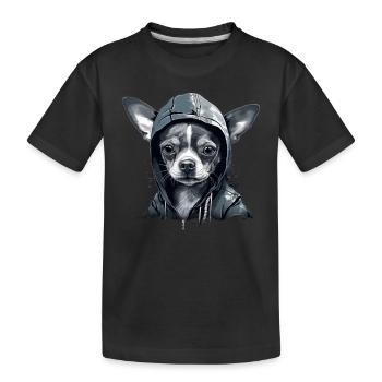 Chihuahua | Chien Cool | Rap | Hip-Hop | Gangster - T-shirt bio Premium Enfant - noir - Devant