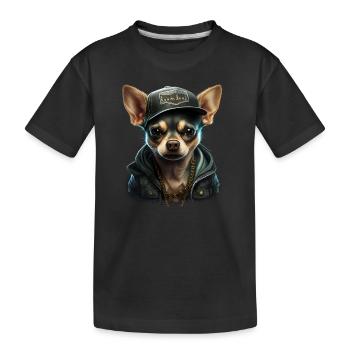 Chihuahua | Chien Cool | Rap | Hip-Hop | Gangster - T-shirt bio Premium Enfant - noir - Devant