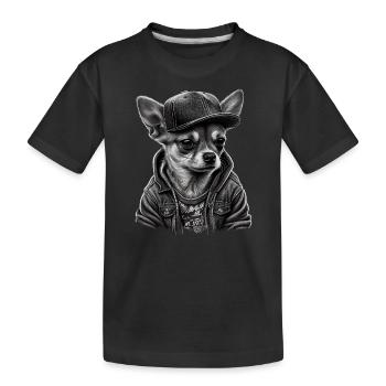 Chihuahua | Chien Cool | Rap | Hip-Hop | Gangster - T-shirt bio Premium Enfant - noir - Devant