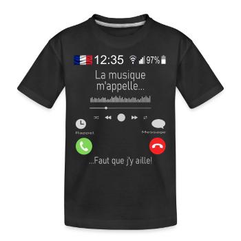 La musique M appelle Faut que j y aille - T-shirt bio Premium Enfant - noir - Devant