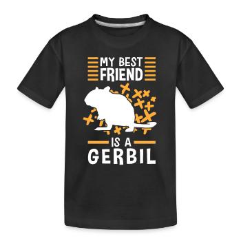 Gerbille est mon ami rongeur Gerbille - T-shirt bio Premium Enfant - noir - Devant