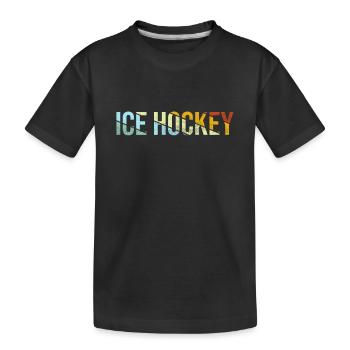 Eishockey Retro - Kinder Premium Bio T-Shirt - Schwarz - Vorne