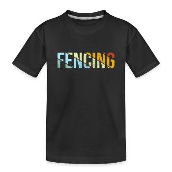 Fechten Retro - Kinder Premium Bio T-Shirt - Schwarz - Vorne