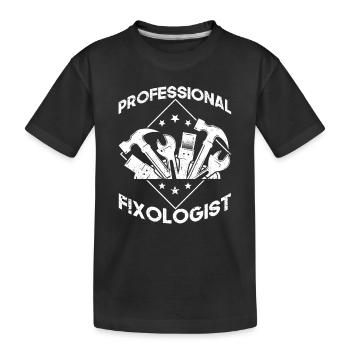 Professioneller Fixologe Lustiger Handwerker - Kinder Premium Bio T-Shirt - Schwarz - Vorne
