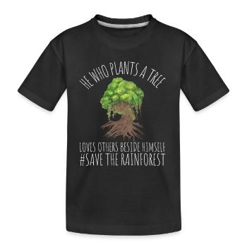 Sauvez la forêt tropicale - T-shirt bio Premium Enfant - noir - Devant