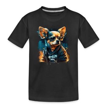 Chihuahua | Chien Cool | Rap | Hip-Hop | Gangster - T-shirt bio Premium Enfant - noir - Devant
