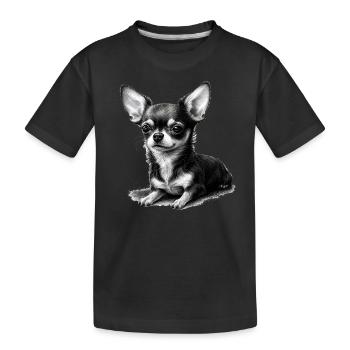 Chihuahua | Book | Coffee | Tea | Reading | - Kids' Premium Organic T-Shirt - black - Front