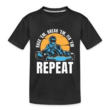 Kart Racing Race 'Em Break 'Em Karting Kart Racer - Kids' Premium Organic T-Shirt - black - Front