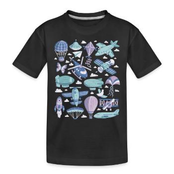 Aviation - Hélicoptère, Avion, OVNI - T-shirt bio Premium Enfant - noir - Devant
