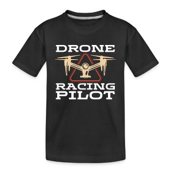 Pilote de course de drones Quadcopter Fpv Race Drone Racer - T-shirt bio Premium Enfant - noir - Devant