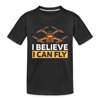 Course de drones Je crois que je peux piloter une machine de course - T-shirt bio Premium Enfant - noir - Devant