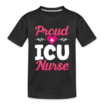 Fière infirmière en soins intensifs - T-shirt bio Premium Enfant - noir - Devant