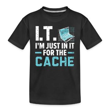 I.T. Je suis juste là pour l’ordinateur de cache - T-shirt bio Premium Enfant - noir - Devant