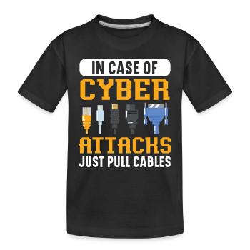 En cas de cyberattaques, il suffit de tirer des câbles - T-shirt bio Premium Enfant - noir - Devant