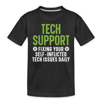 Support technique Résoudre vos problèmes techniques quotidiennement - T-shirt bio Premium Enfant - noir - Devant