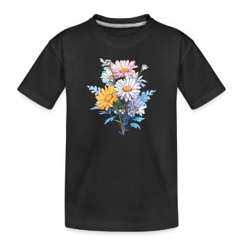 Blumen Gänseblümchen Liebhaber Vintage Blumen Humor Neuheit - Kinder Premium Bio T-Shirt - Schwarz - Vorne