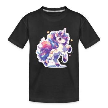 Licornes licornes mignonnes - T-shirt bio Premium Enfant - noir - Devant