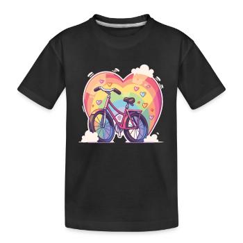 Fahrrad Fahrrad fahren Retro Fahrrad Vintage - Kinder Premium Bio T-Shirt - Schwarz - Vorne