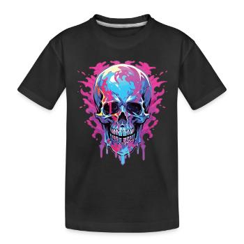 Skulls - Kinder Premium Bio T-Shirt - Schwarz - Vorne