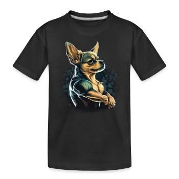 Chihuahua - Fitness Bodybuilding Gym Dog Sixpack - Kids' Premium Organic T-Shirt - black - Front