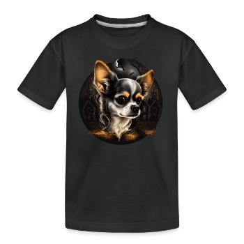 Chihuahua Costume d'Halloween - Citrouille - T-shirt bio Premium Enfant - noir - Devant
