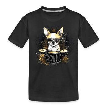 Batteur Batterie Musique Baguettes de Batterie - T-shirt bio Premium Enfant - noir - Devant