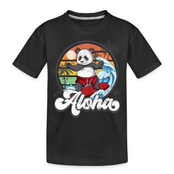 Aloha Hawaïen Hawaïen Surfeur Surf - T-shirt bio Premium Enfant - noir - Devant