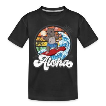 Aloha Hawaïen Hawaïen Surfeur Surf - T-shirt bio Premium Enfant - noir - Devant