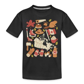 Kanada - Kinder Premium Bio T-Shirt - Schwarz - Vorne