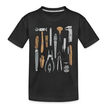 Goldschmied Werkzeug - Kinder Premium Bio T-Shirt - Schwarz - Vorne