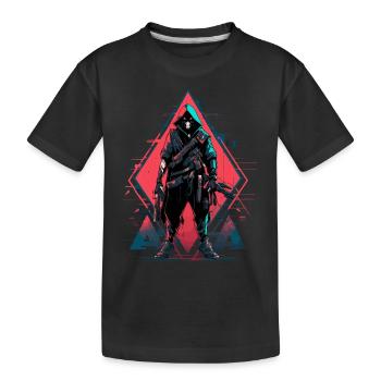 Epic Gamer Cyber Assassin Digital Route Red - Kids' Premium Organic T-Shirt - black - Front