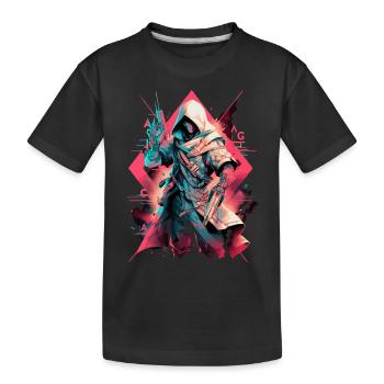 Epic Gamer Cyber Assassin from the Renaissance - Kids' Premium Organic T-Shirt - black - Front