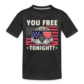 Weißkopfseeadler Amerikanische Flagge, die Sie heute Abend frei haben - Kinder Premium Bio T-Shirt - Schwarz - Vorne