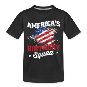 Americas Birthday Squad - Kids' Premium Organic T-Shirt - black - Front