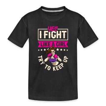 Boxe féminine Boxe féminine Boxeuse féminine - T-shirt bio Premium Enfant - noir - Devant