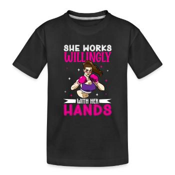 Boxe féminine Boxe féminine Boxeuse féminine - T-shirt bio Premium Enfant - noir - Devant