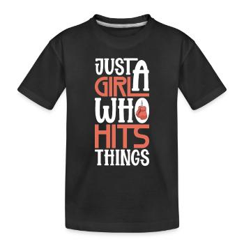 Boxe féminine Boxe féminine Boxeuse féminine - T-shirt bio Premium Enfant - noir - Devant