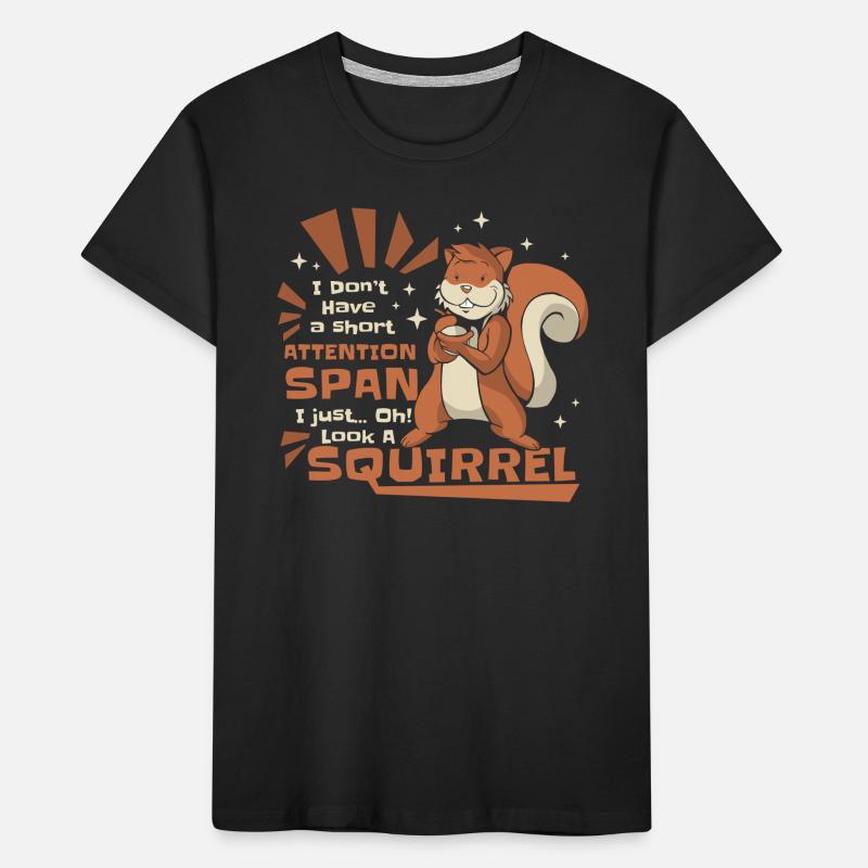 Don't Have A Short Attention Span Fox Squirrel Kids' Premium Organic T-Shirt