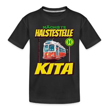 Nächste Haltestelle Kindergarten - Kids - Kinder Premium Bio T-Shirt - Schwarz - Vorne