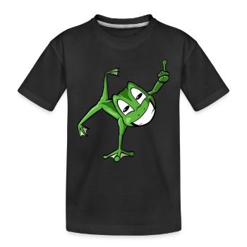 Circus Frog Handstand - Kids' Premium Organic T-Shirt - black - Front