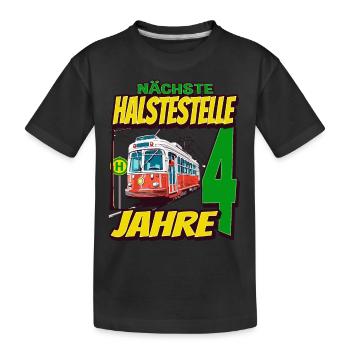 Ich Bin 4 Straßenbahnen - Straßenbahn - Kinder Premium Bio T-Shirt - Schwarz - Vorne