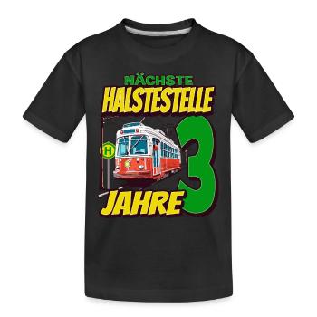 Ich Bin 3 Straßenbahnen - Straßenbahn - Kinder Premium Bio T-Shirt - Schwarz - Vorne
