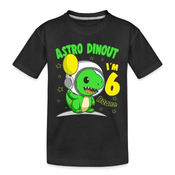 6 ans Birthday Boy Astro Dinout - 6ème B-Day - T-shirt bio Premium Enfant - noir - Devant